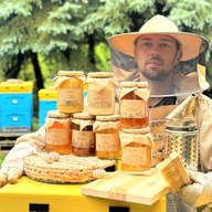 Sada rôznych medov - 7 veľkých téglikov - Apiary Skarby Roztocze