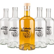 5 ks Sklenené fľaše 500 ml Tadek na vodku moonshine 5 ks Sklenené fľaše 500 ml Tadek na vodku moonshine