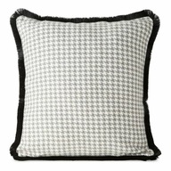 Strieborná obliečka na vankúš FRINGE houndstooth 45x45 Strieborná obliečka na vankúš FRINGE houndstooth 45x45