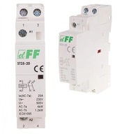 Modulárny stykač F&F 25A cievka 230V koľajnica Modulárny stykač F&F 25A cievka 230V koľajnica