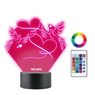 3D LED nočná lampa, gravírovanie svadobného darčeka 3D LED nočná lampa, gravírovanie svadobného darčeka