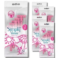 Jednorazové holiace strojčeky Simply Venus Basic 2 (5 kusov) x 5 balení Jednorazové holiace strojčeky Simply Venus Basic 2 (5 kusov) x 5 balení
