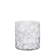 Dekoratívna SKLENENÁ váza CAMMY biela 14x14 cm