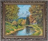 OBRAZ 50x60 NA KRAJINKU ZDOBENÝ ZLATÝ RÁM OBRAZ 50x60 NA KRAJINKU ZDOBENÝ ZLATÝ RÁM
