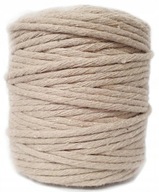 Béžová bavlnená šnúrka na makramé, 200m, 3mm Béžová bavlnená šnúrka na makramé, 200m, 3mm