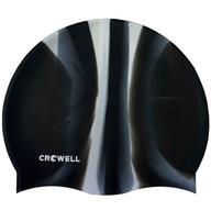 Silikónová plavecká čiapka Crowell Multi Flame, čierna a sivá, farba 11