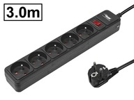 Protiprepäťová lišta 5x230V 10A 3m Protiprepäťová lišta 5x230V 10A 3m