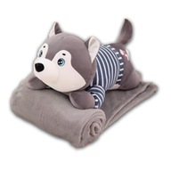 Vankúšiková deka maskot 3v1 pre deti Hračka Husky Dog Toy