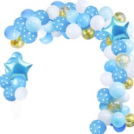 Balónový girlandový luk s balónikmi Blue Boy Birthday One Year Crst Balónový girlandový luk s balónikmi Blue Boy Birthday One Year Crst