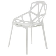 Súprava moderných bielych stoličiek do obývačky, 4 ks
