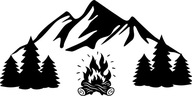 Samolepka na obytný príves CAMPING auto 100 cm Samolepka na obytný príves CAMPING auto 100 cm