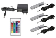 3x RGB LED klipy na sklenené police, klip SET 3x RGB LED klipy na sklenené police, klip SET