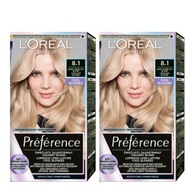 Farba na vlasy 2x Loreal Preference 8.1 Copenhaguen Ash Blonde Farba na vlasy 2x Loreal Preference 8.1 Copenhaguen Ash Blonde