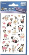 Papierové nálepky - ružové mačky