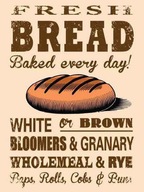 Kovový nápis Každý deň čerstvo upečený chlieb