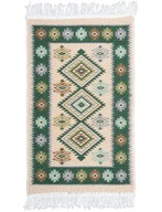 Kilim koberec tkané boho strapce 50x80cm zelené