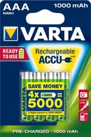 Batéria (NiMH) VARTA AAA (R3) 1000 mAh 4 ks. Batéria (NiMH) VARTA AAA (R3) 1000 mAh 4 ks.