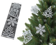 Strieborný vianočný stromček Snowflakes Prívesky na topánky 22 ks
