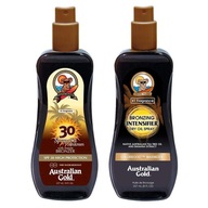 Austrálsky zlatý sprej na opaľovanie SPF 30 s bronzerom 237ml + suchý olej Austrálsky zlatý sprej na opaľovanie SPF 30 s bronzerom 237ml + suchý olej