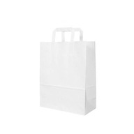 Biele papierové tašky s uchom 26x14x30cm 300 ks Biele papierové tašky s uchom 26x14x30cm 300 ks