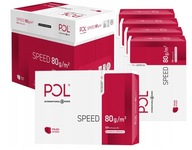 BIELY kancelársky kopírovací papier POLspeed listy 80g/m2 A4 2500 5 stož.