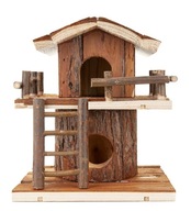 Dvojposchodový domček pre škrečka, drevený, 21 cm