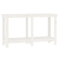 Pracovný stôl, biely, 140x50x80 cm, masív borovica