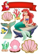 Oblátková torta MERMAID ARIEL + MENO cukor potlač A4 Oblátková torta MERMAID ARIEL + MENO cukor potlač A4