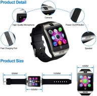Čierne inteligentné hodinky Tipmant s webkamerou