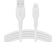 BELKIN Silikónový USB - Lightning kábel 2 m Biely