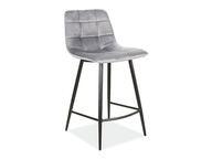 Barová stolička MILA H-2 polovičná taburetka, sivý zamat