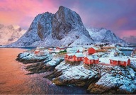 PUZZLE 500 HAMNOY VILLAGE NÓRSKO DOMY HORY SNEH PUZZLE 500 HAMNOY VILLAGE NÓRSKO DOMY HORY SNEH