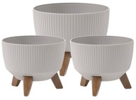 SET 3x KVETINÁČ NA NOHÁCH Roma Jumper 2x24cm a 1x29cm Taupe Beige Matt SET 3x KVETINÁČ NA NOHÁCH Roma Jumper 2x24cm a 1x29cm Taupe Beige Matt