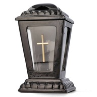 Snitch shrine čierna keramika so zlatými krížikmi Snitch shrine čierna keramika so zlatými krížikmi