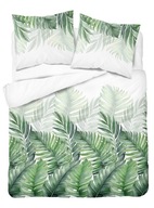 Obliečky pre mládež biela a zelená bavlna 100% 160x200 matné palmové listy Obliečky pre mládež biela a zelená bavlna 100% 160x200 matné palmové listy