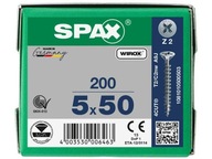 Skrutky do dreva SPAX 5x50 Kužeľová hlava PZ 200ks Skrutky do dreva SPAX 5x50 Kužeľová hlava PZ 200ks