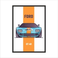Obraz na stenu FORD GT 40 rám oranžová limitovaná