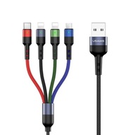 USAMS Pletený kábel U26 4v1 0,35m 2A Fast Charge (2xlightning/microUSB/USB USAMS Pletený kábel U26 4v1 0,35m 2A Fast Charge (2xlightning/microUSB/USB