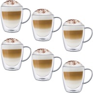 KÁVA ČAJ LATTE GLASS 6 x 350 ml pohár