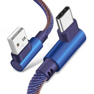 KÁBEL USB MIKRO 90 STUPŇOV 1M MODRÁ
