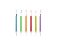 Narodeninové sviečky s farebnými plameňmi 6 ks