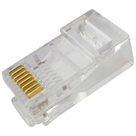 RJ-45 modulárna zástrčka 8PIN kategórie. 5e za drôt 100 ks RJ-45 modulárna zástrčka 8PIN kategórie. 5e za drôt 100 ks