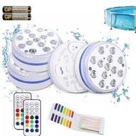 4X BAZÉNOVÁ LAMPA+2 DIAĽKOVÉ PODVODNÉ RGB LED SVETLÁ IP68 + BATÉRIE VODOtesné 4X BAZÉNOVÁ LAMPA+2 DIAĽKOVÉ PODVODNÉ RGB LED SVETLÁ IP68 + BATÉRIE VODOtesné