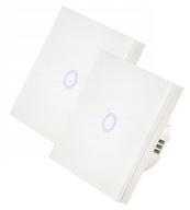 2x LED schodiskový spínač, krížový sklenený dotyk 2x LED schodiskový spínač, krížový sklenený dotyk