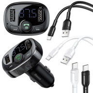 FM Bluetooth vysielač MP3 nabíjačka Baseus 2xUSB + 2x USB-C kábel FM Bluetooth vysielač MP3 nabíjačka Baseus 2xUSB + 2x USB-C kábel