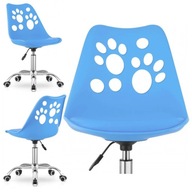 PRINT Modrá otočná kancelárska stolička pre deti