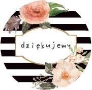 Ozdobné okrúhle nálepky Ďakujem 500ks ružových kvetov Ozdobné okrúhle nálepky Ďakujem 500ks ružových kvetov