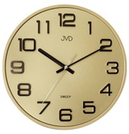 Zlaté nástenné hodiny JVD, 31 cm, veľké, dobre čitateľné