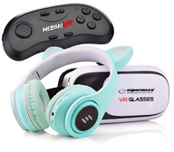 VR OKULIARE + BLUETOOTH DIAĽKOVÝ OVLÁDAČ súprava so slúchadlami VR OKULIARE + BLUETOOTH DIAĽKOVÝ OVLÁDAČ súprava so slúchadlami