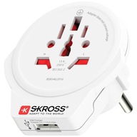 Cestovný adaptér USB 1.0 zo sveta Skross do Európy